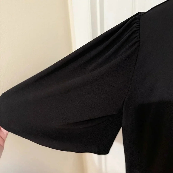 Universal Standard Crepe Jersey Capelet Blouse in Black - Picture 9 of 12